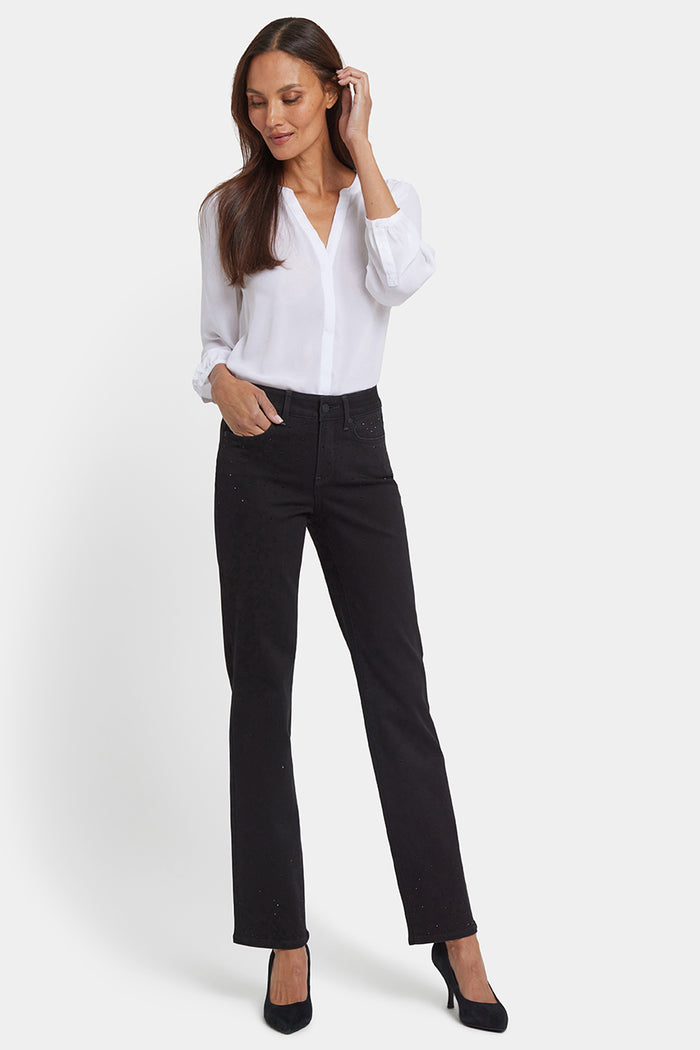 Marilyn Straight Jeans in Sure Stretch® Denim | Black Rinse | Denim | NYDJ