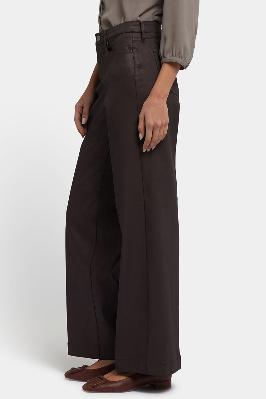 Coated Teresa Wide Leg Jeans | Peppercorn Coated | Denim | NYDJ