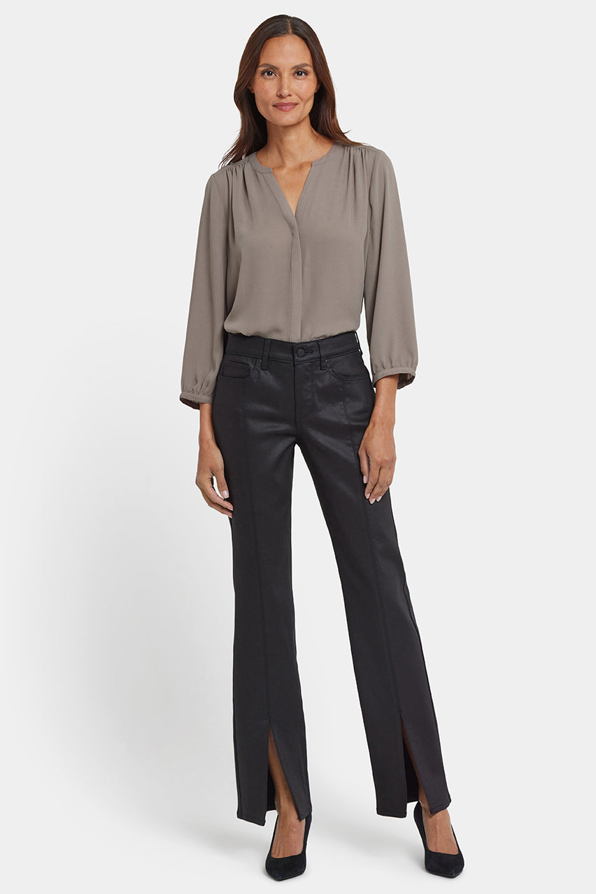 Coated Marilyn Straight Jeans | Black Coated | Pants | NYDJ