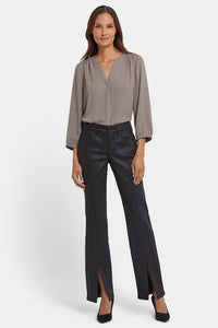 Coated Marilyn Straight Jeans | Black Coated | Pants | NYDJ