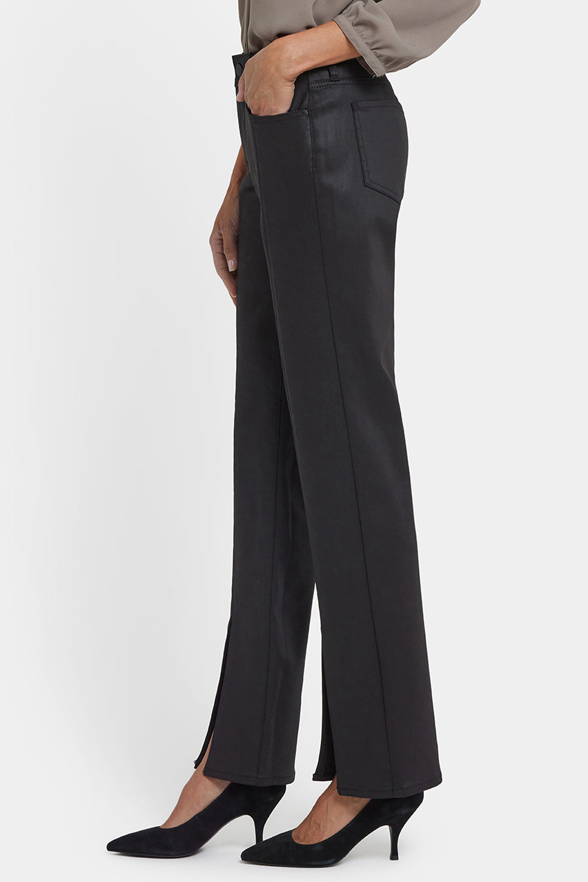 Coated Marilyn Straight Jeans | Black Coated | Pants | NYDJ