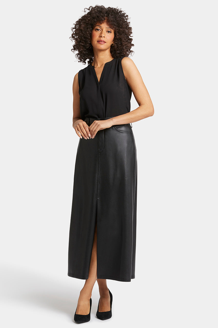 High Rise Long Skirt | Black | Skirt | NYDJ