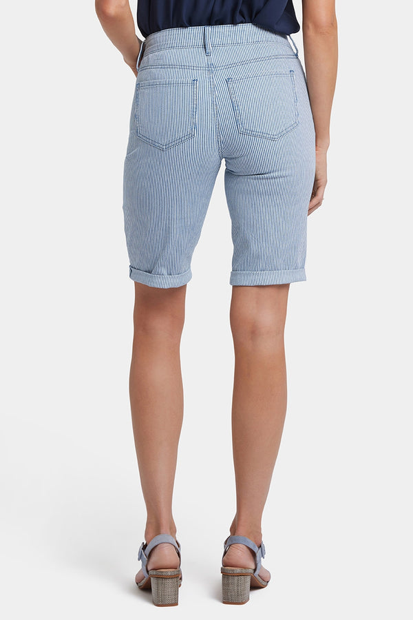 Briella 11 Inch Denim Shorts With Roll Cuffs | Merida Stripe | Shorts | NYDJ