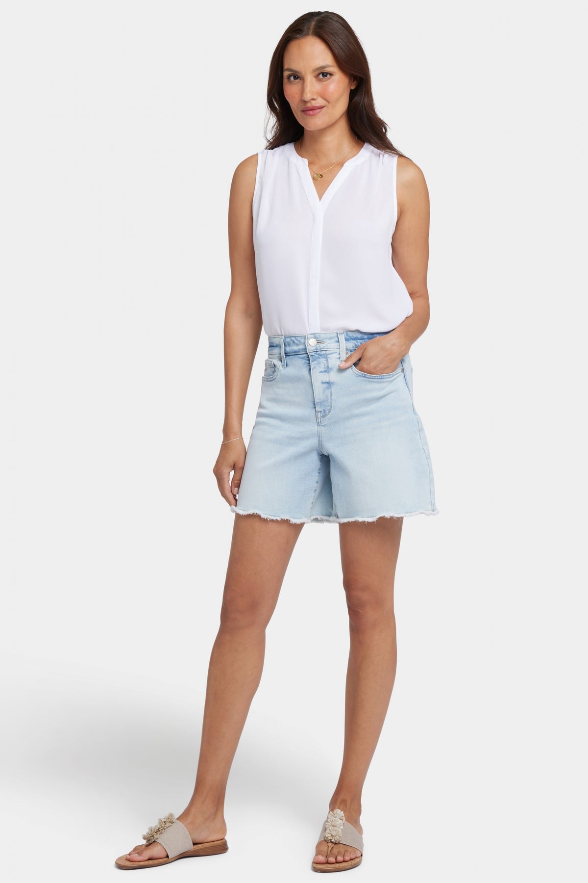 Berkyn Relaxed Denim Shorts With Super High Rise | Pamplona Ice | Shorts | NYDJ