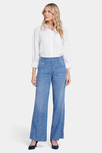 High Rise Teresa Wide Leg Jeans Medium Blue Premium Denim | Corfu | Pants | NYDJ