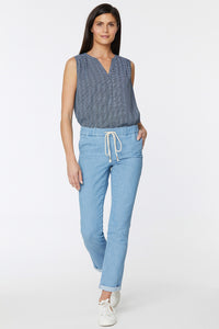 Drawstring Slim Jogger Ankle Light Blue Chambray | Light Stone | Denim | NYDJ