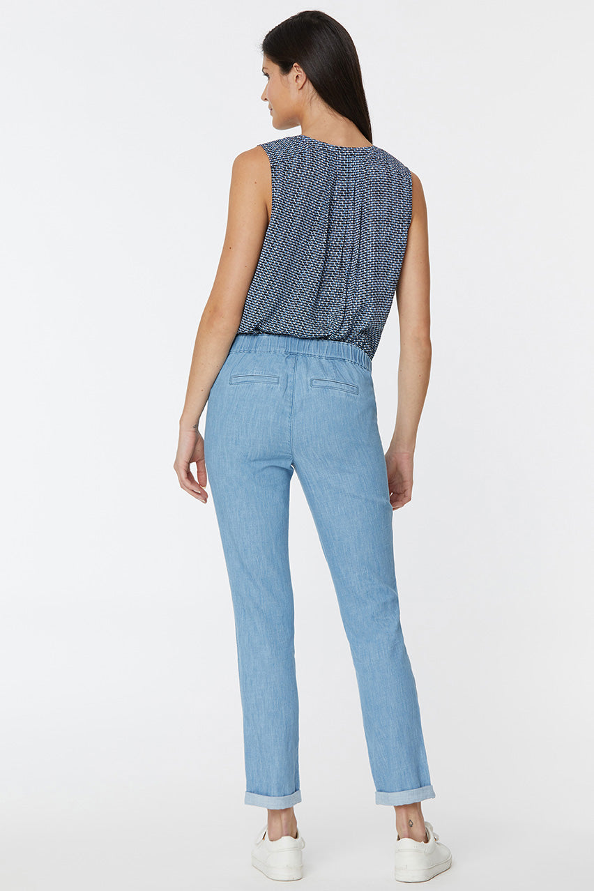 Drawstring Slim Jogger Ankle Light Blue Chambray | Light Stone | Denim | NYDJ