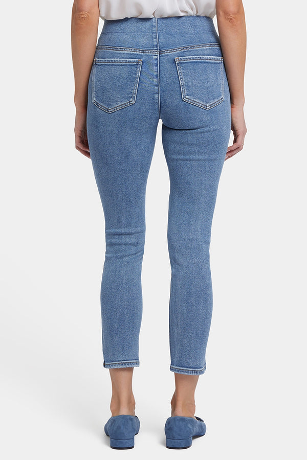 Ami Skinny Ankle Pull-On Jeans In Soft-Contour Denim™ With Side Slits | Minorca Isle | Pants | NYDJ