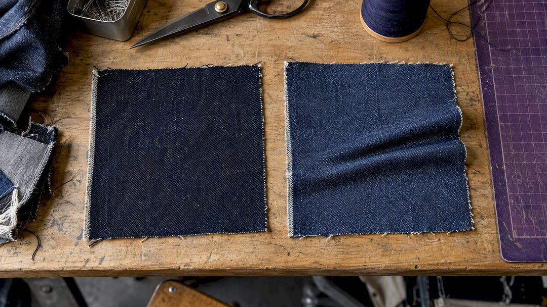 Vergleich zwischen festem und elastischem Denim
