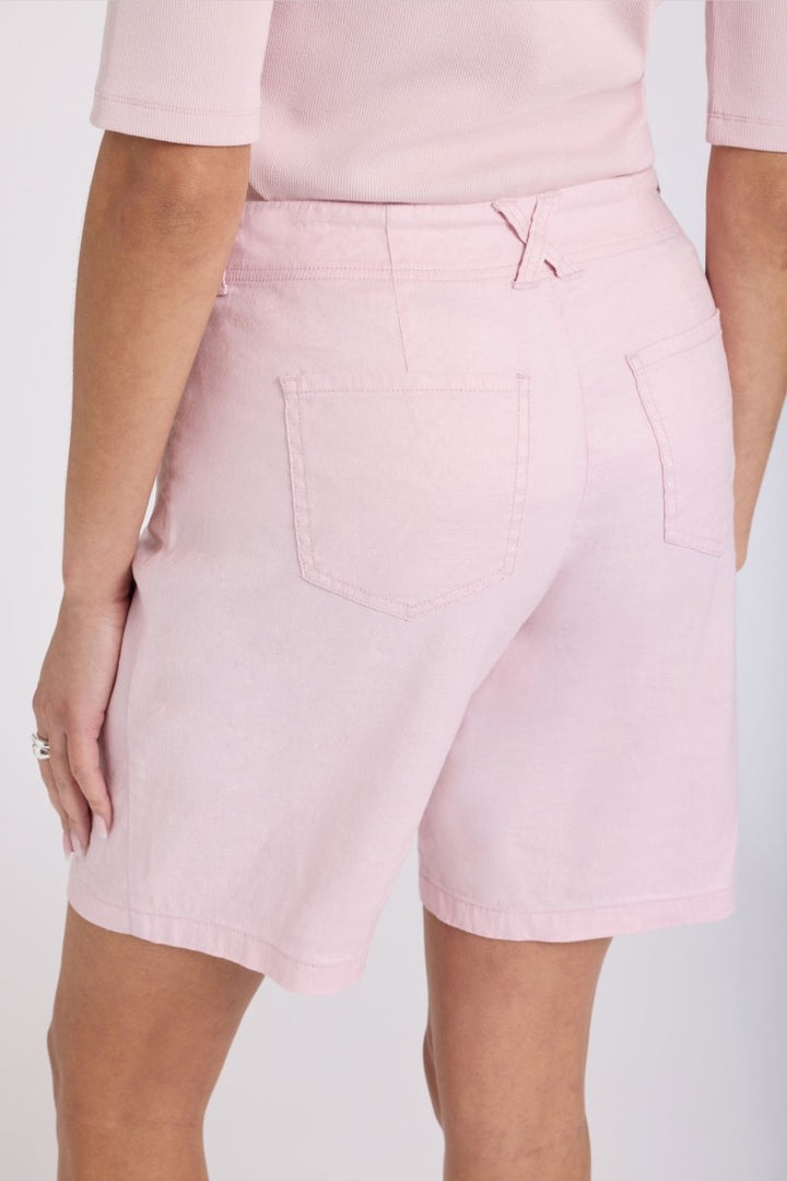 5 Pocket Bermuda Shorts In Stretch Linen | Light Lilac | Shorts | NYDJ