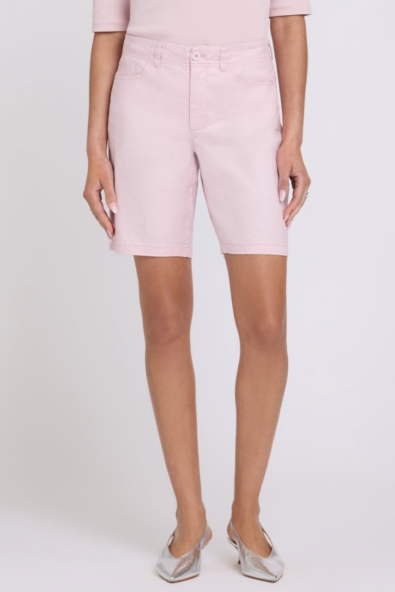 5 Pocket Bermuda Shorts In Stretch Linen | Light Lilac | Shorts | NYDJ