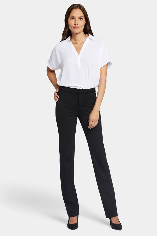 Slim Trouser Pants In Ponte Knit | Black | Pants | NYDJ