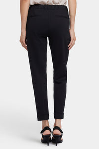 Cassidy Ankle Pull-On Trouser Pants In Ponte Knit With Cuffs | Black | Pants | NYDJ