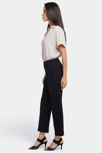 Cassidy Ankle Pull-On Trouser Pants In Ponte Knit With Cuffs | Black | Pants | NYDJ