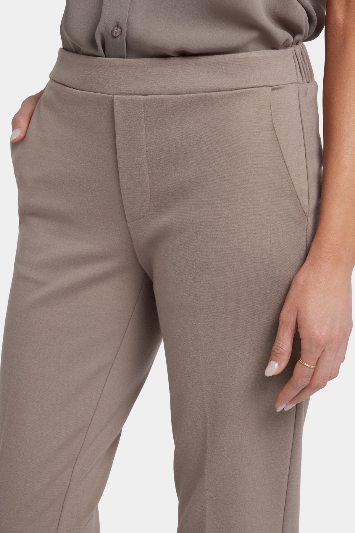 Cassidy Ankle Pull-On Trouser Pants In Ponte Knit With Cuffs | Saddlewood | Pants | NYDJ