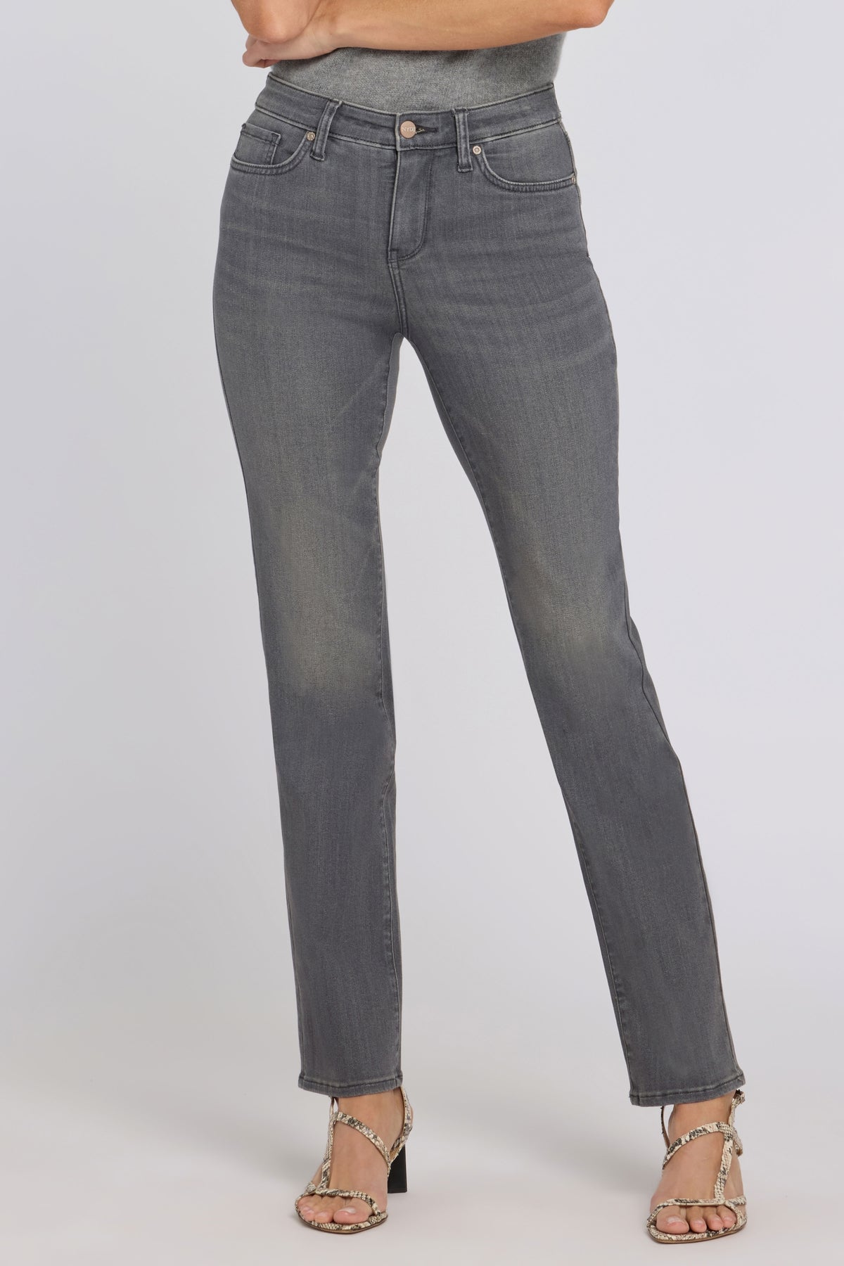 No Gapper™ Marilyn Straight Jeans en Sure Stretch® Denim | Dusty Ash