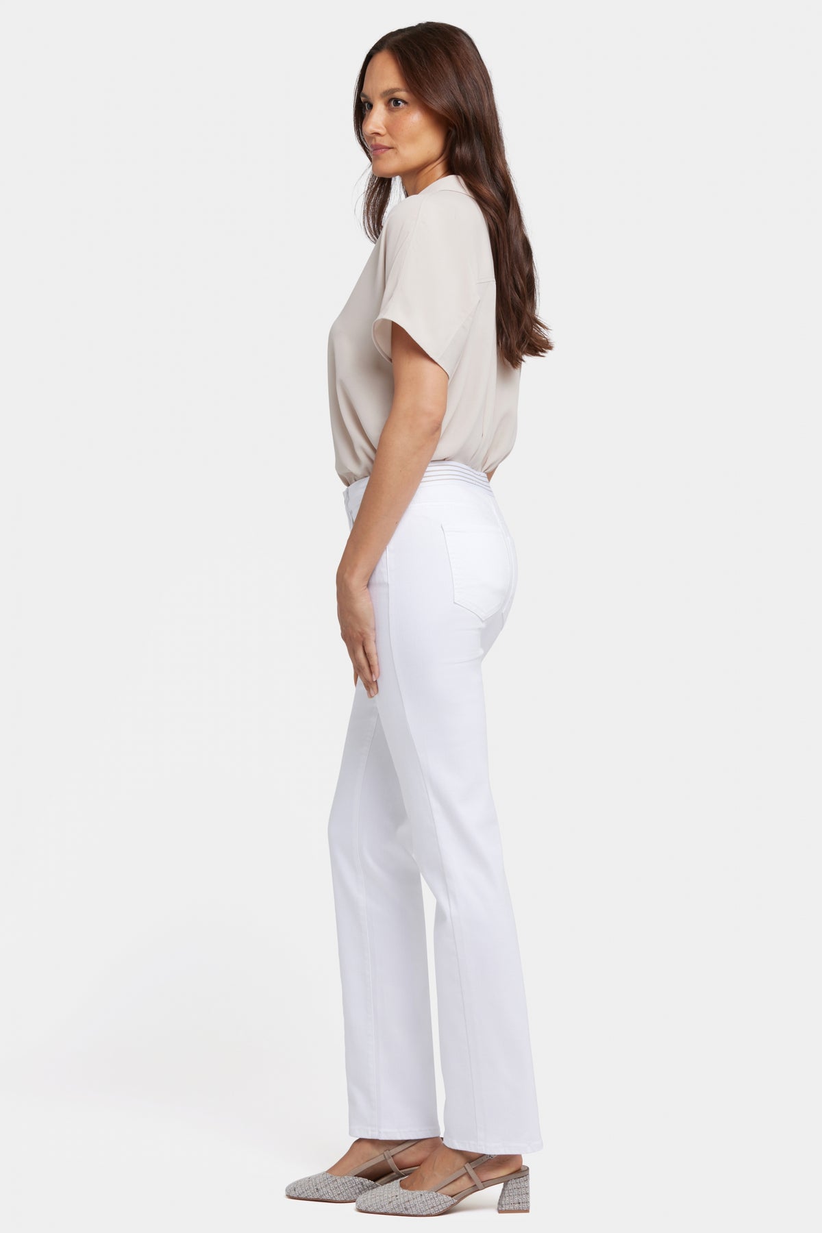 No Gapper™ Marilyn Straight Jeans In Petite In Sure Stretch® Denim | Optic White | Pants | NYDJ