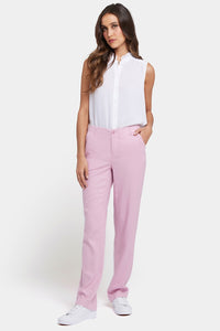 Marilyn Straight Pants In Stretch Linen | Pink Nectar | Pants | NYDJ