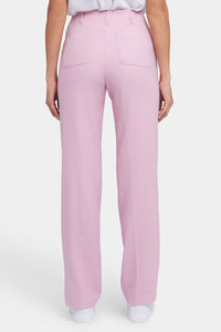 Marilyn Straight Pants In Stretch Linen | Pink Nectar | Pants | NYDJ