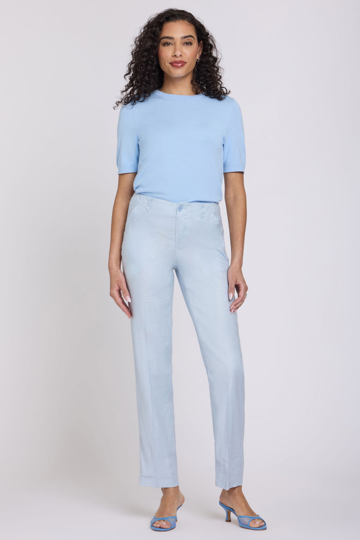 Pantalons Marilyn Straight en Stretch Lin | Blue Clover