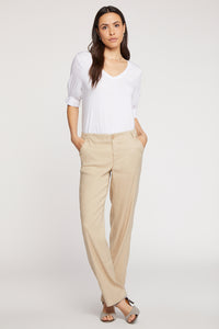 Marilyn Trouser Beige Stretch Linen | Straw | Pants | NYDJ