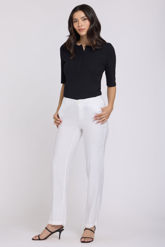 Pantalons Marilyn Straight en Stretch Lin | Optic White