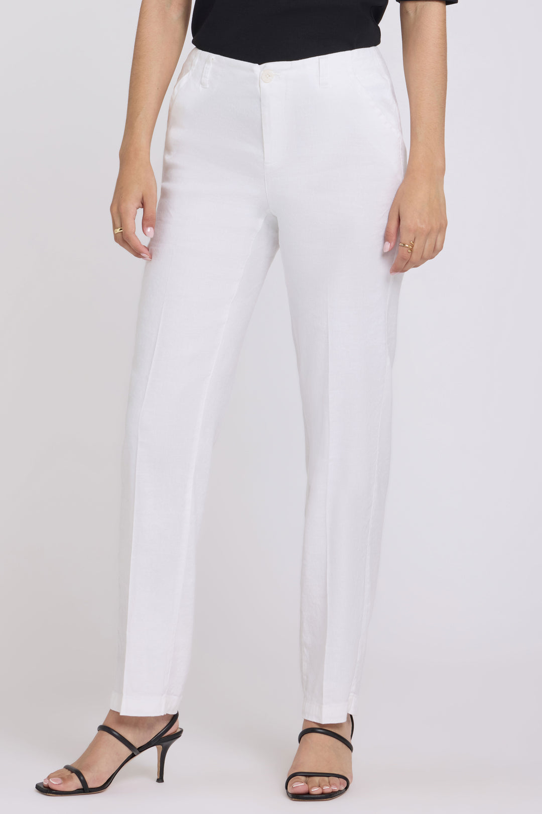 Marilyn Straight Pants In Stretch Linen | Optic White | Pants | NYDJ