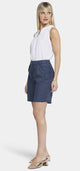 Relaxed Short Dark Blue Stretch Linen | Oxford Navy | Shorts | NYDJ