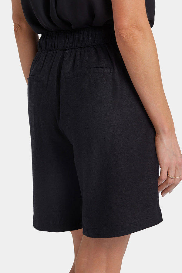 Relaxed Short Black Stretch Linen | Black | Shorts | NYDJ