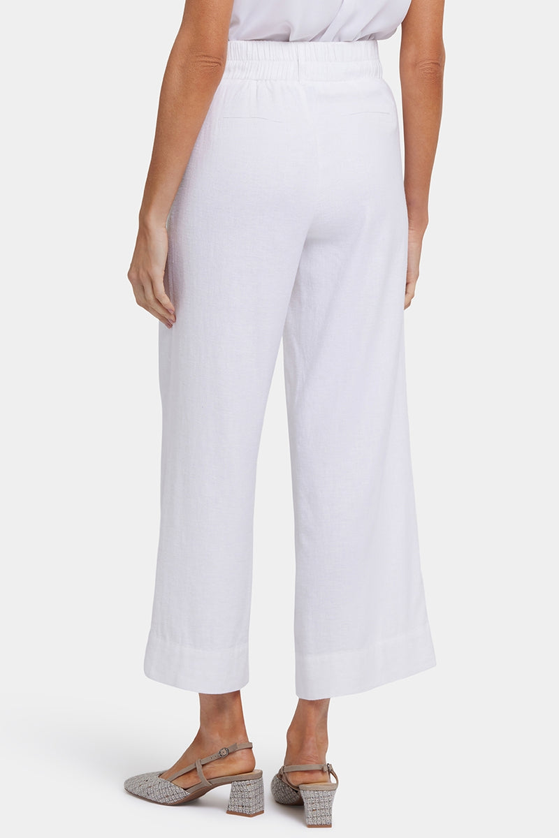 Waverly Trouser Pants In Stretch Linen With High Rise | White | Pants | NYDJ