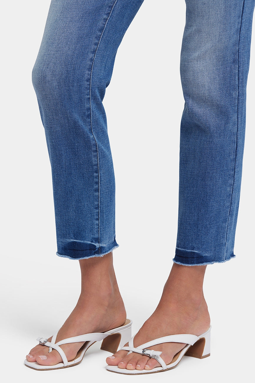 Sheri Slim Ankle Jeans With Frayed Hems | Bilbao Crest | Pants | NYDJ