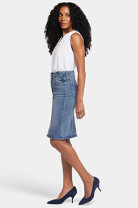 High Waist Skirt Medium Blue Premium Denim | Rockie | Skirt | NYDJ