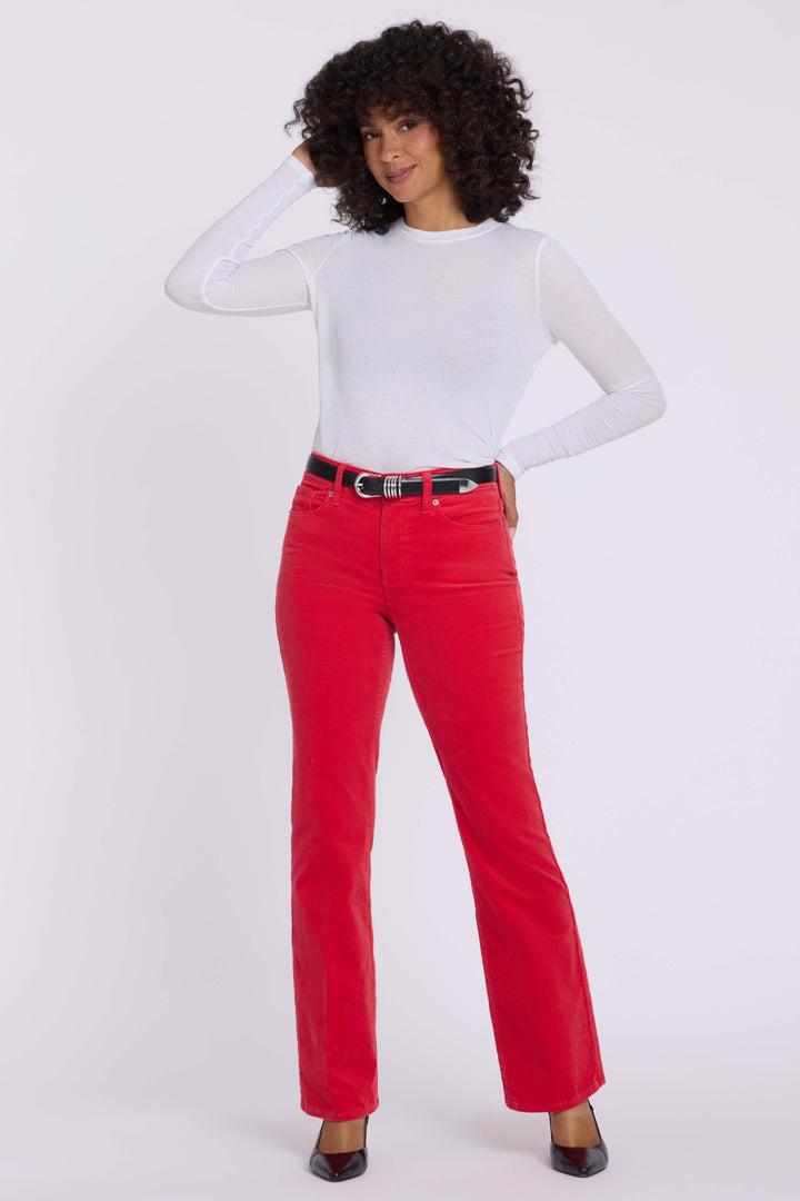Pantalon Brooklyn bootcut en velours côtelé fin stretch | Camellia