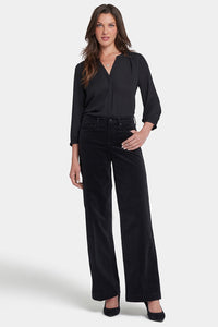 Teresa Wide Leg Trouser Black Corduroy | Black | Non Denim | NYDJ