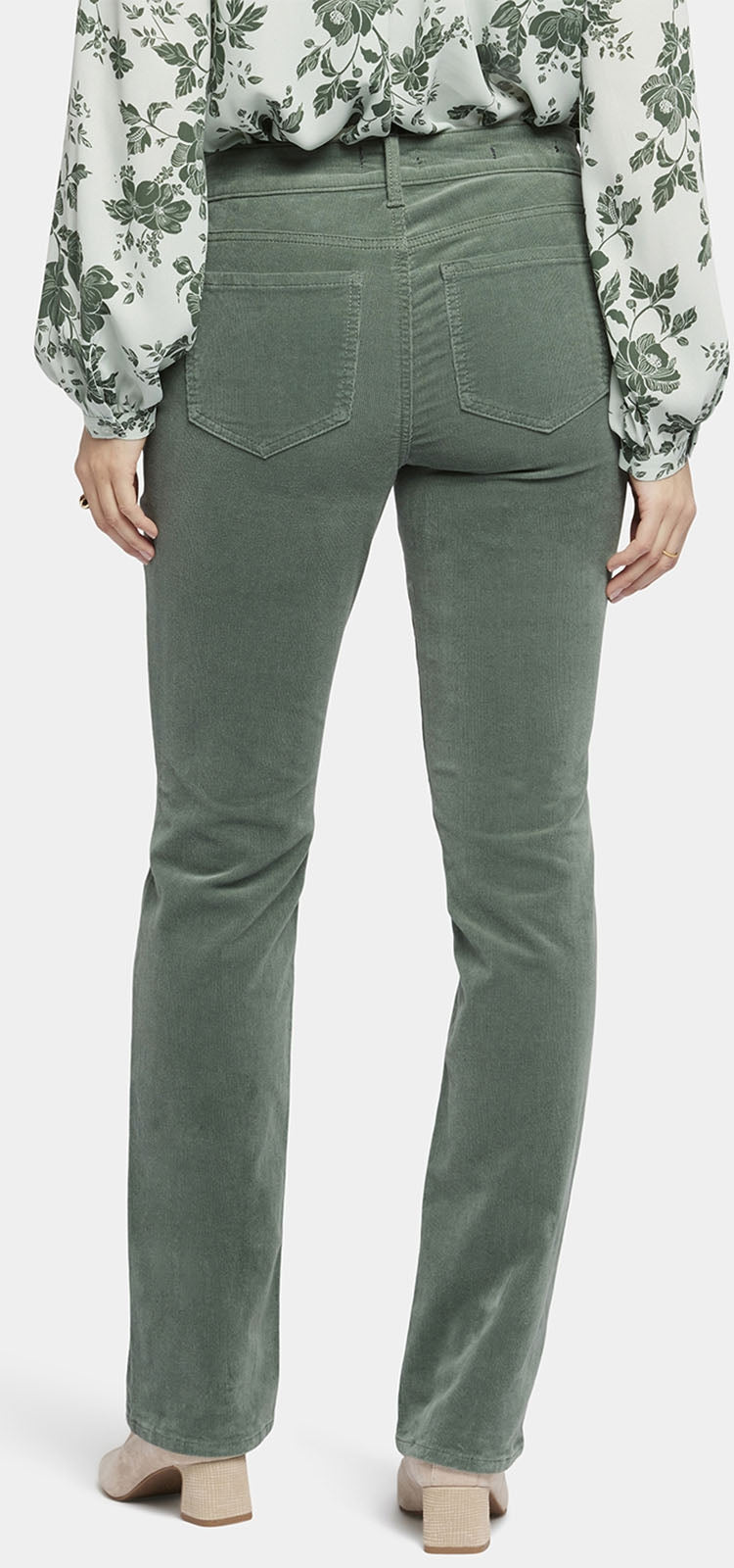 Marilyn Straight Corduroy Trouser Green | Sage Leaf | Pants | NYDJ