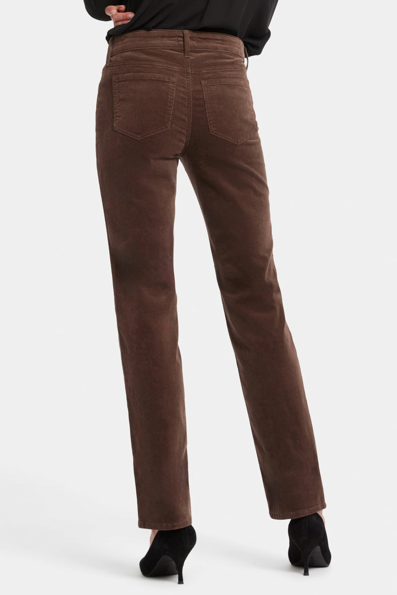 Marilyn Straight Corduroy Trouser Brown | Coffee Bean | Pants | NYDJ