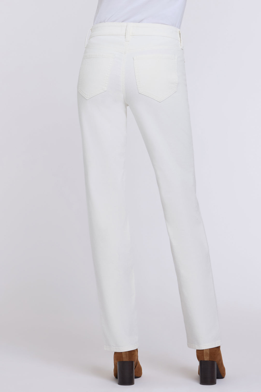 Pantalon Marilyn Straight en Velours Côtelé Stretch Fin | Vintage White