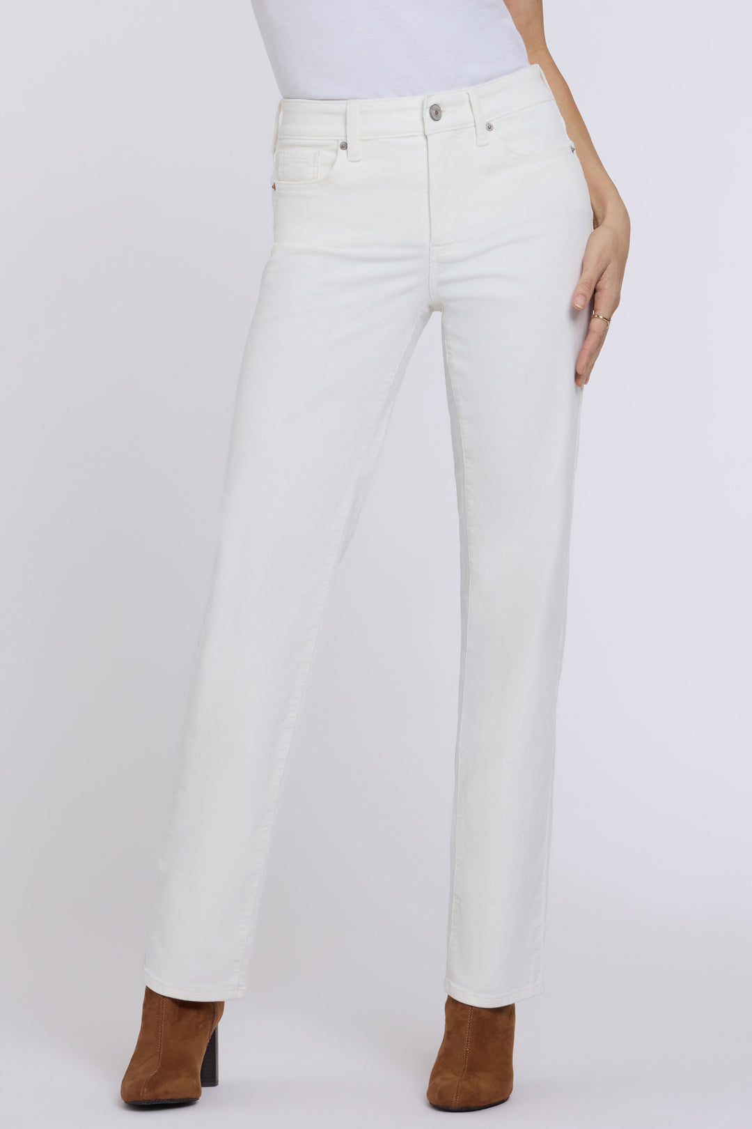 Pantalon Marilyn Straight en Velours Côtelé Stretch Fin | Vintage White
