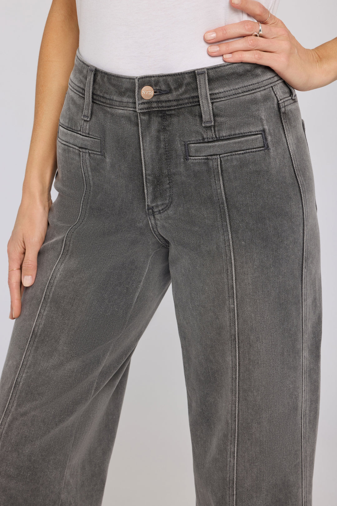 Teresa Wide Leg Ankle Jeans | Dusty Ash
