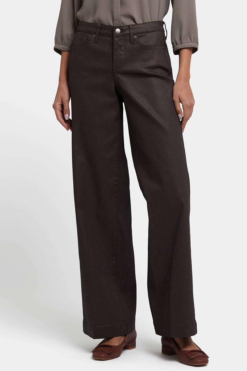 Coated Teresa Wide Leg Jeans | Peppercorn Coated | Denim | NYDJ
