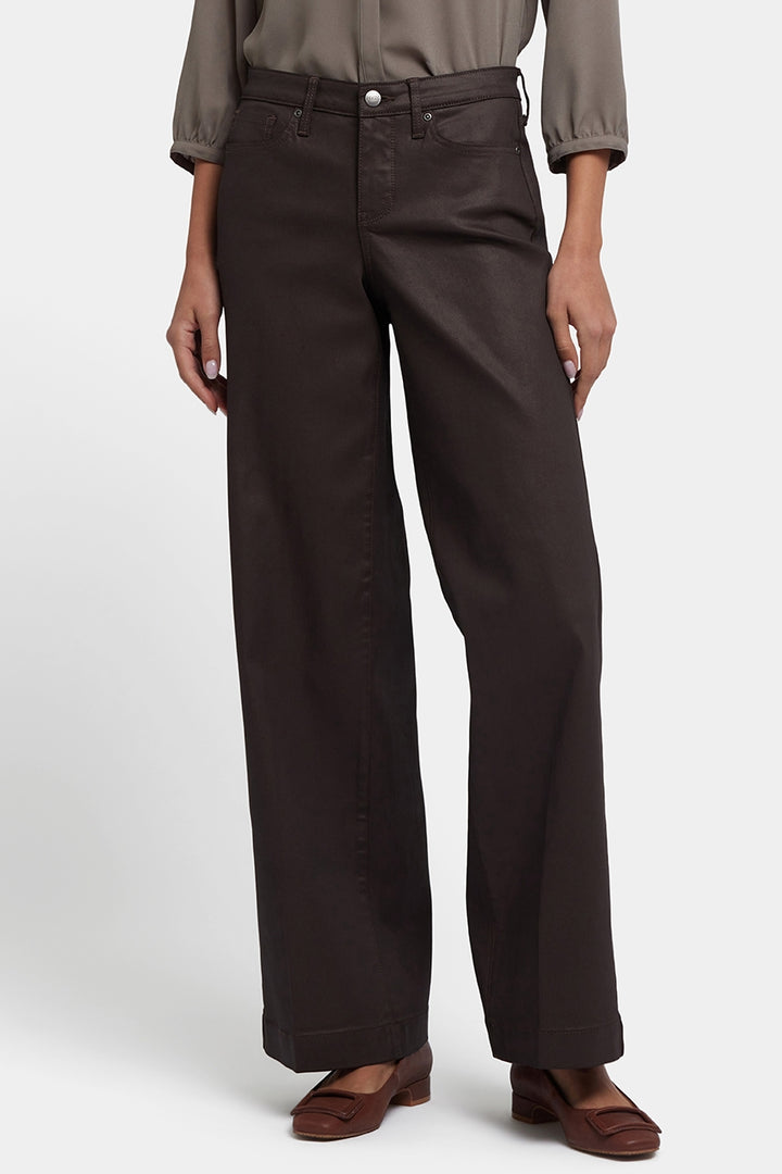 Coated Teresa Wide Leg Jeans | Peppercorn Coated | Denim | NYDJ