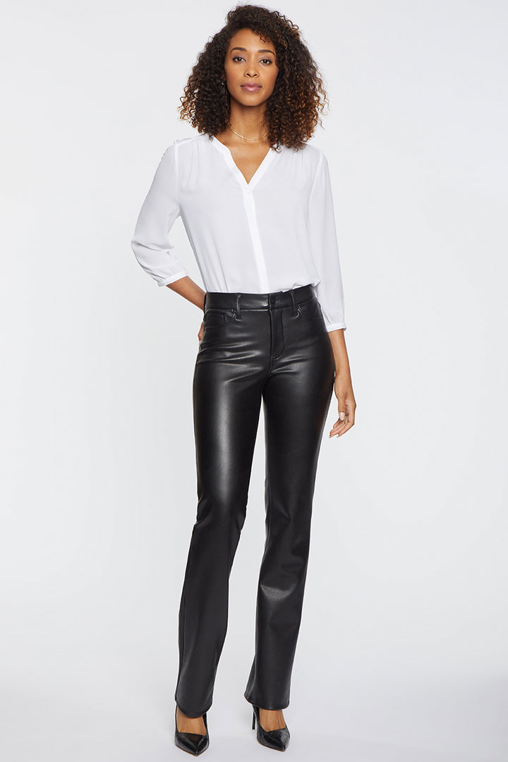 Faux Leather Marilyn Straight Sculpt-Her™ Pants | Black