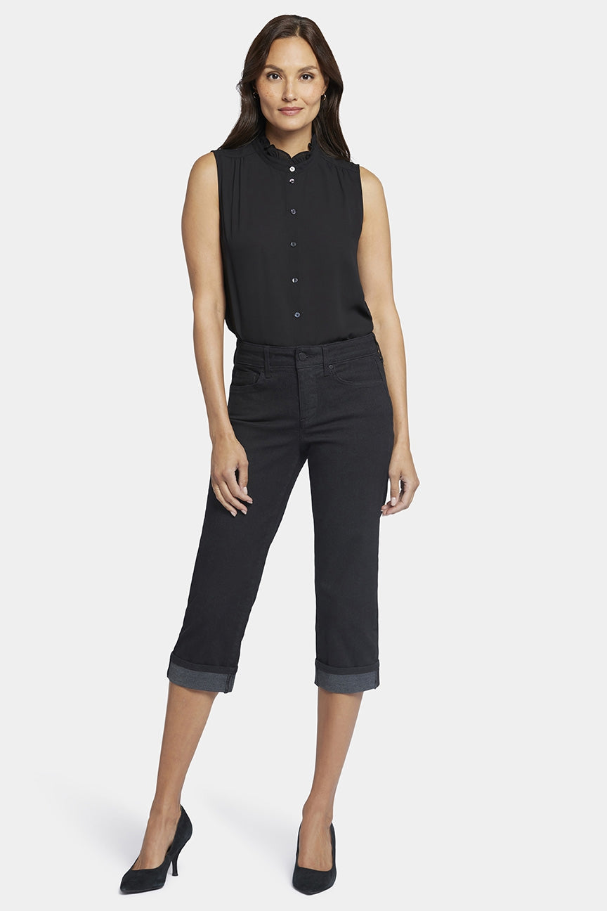 Jeans Marilyn Straight Crop en denim Cool Embrace® | Black