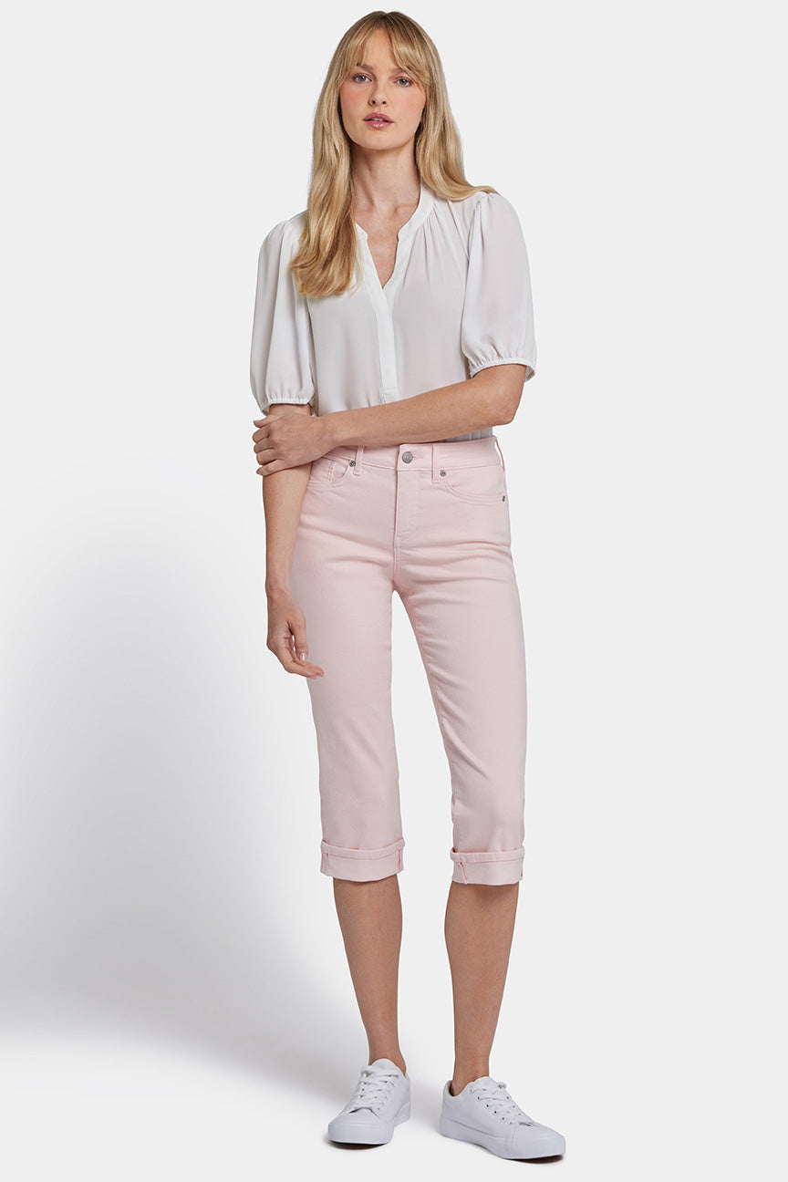 Marilyn Straight Crop Jeans In Cool Embrace® Denim With Cuffs | Crystal Pink | Pants | NYDJ