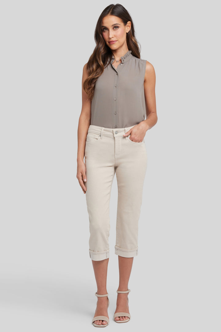 Marilyn Straight Crop Jeans En Cool Embrace® Denim Avec Cuffs | Feather