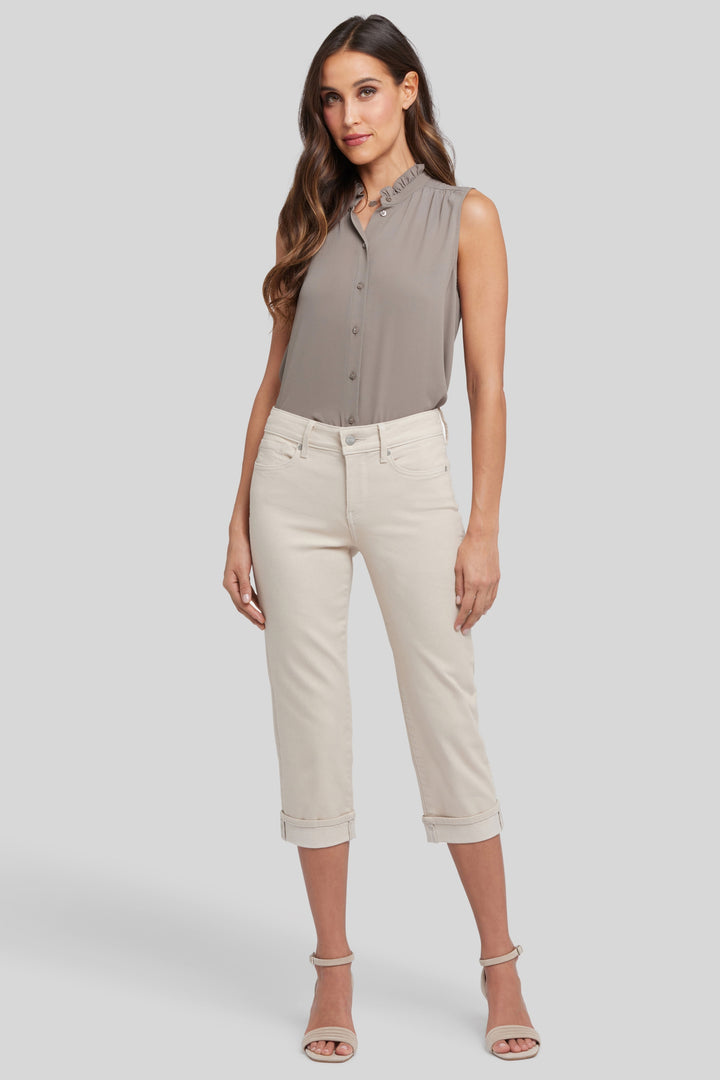 Marilyn Straight Crop Jeans En Cool Embrace® Denim Avec Cuffs | Feather