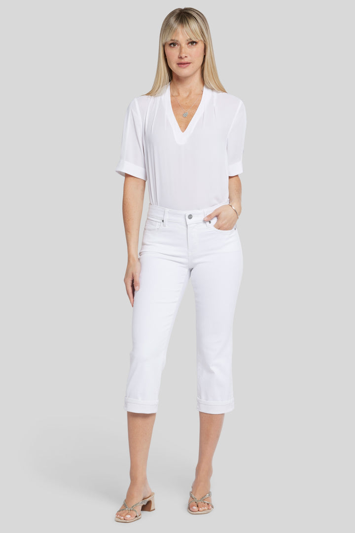 Marilyn Straight Crop Jeans En Cool Embrace® Denim Avec Cuffs | Optic White