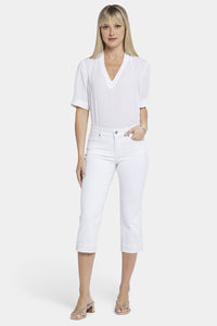 Marilyn Straight Crop Jeans In Cool Embrace® Denim With Cuffs | Optic White | Pants | NYDJ