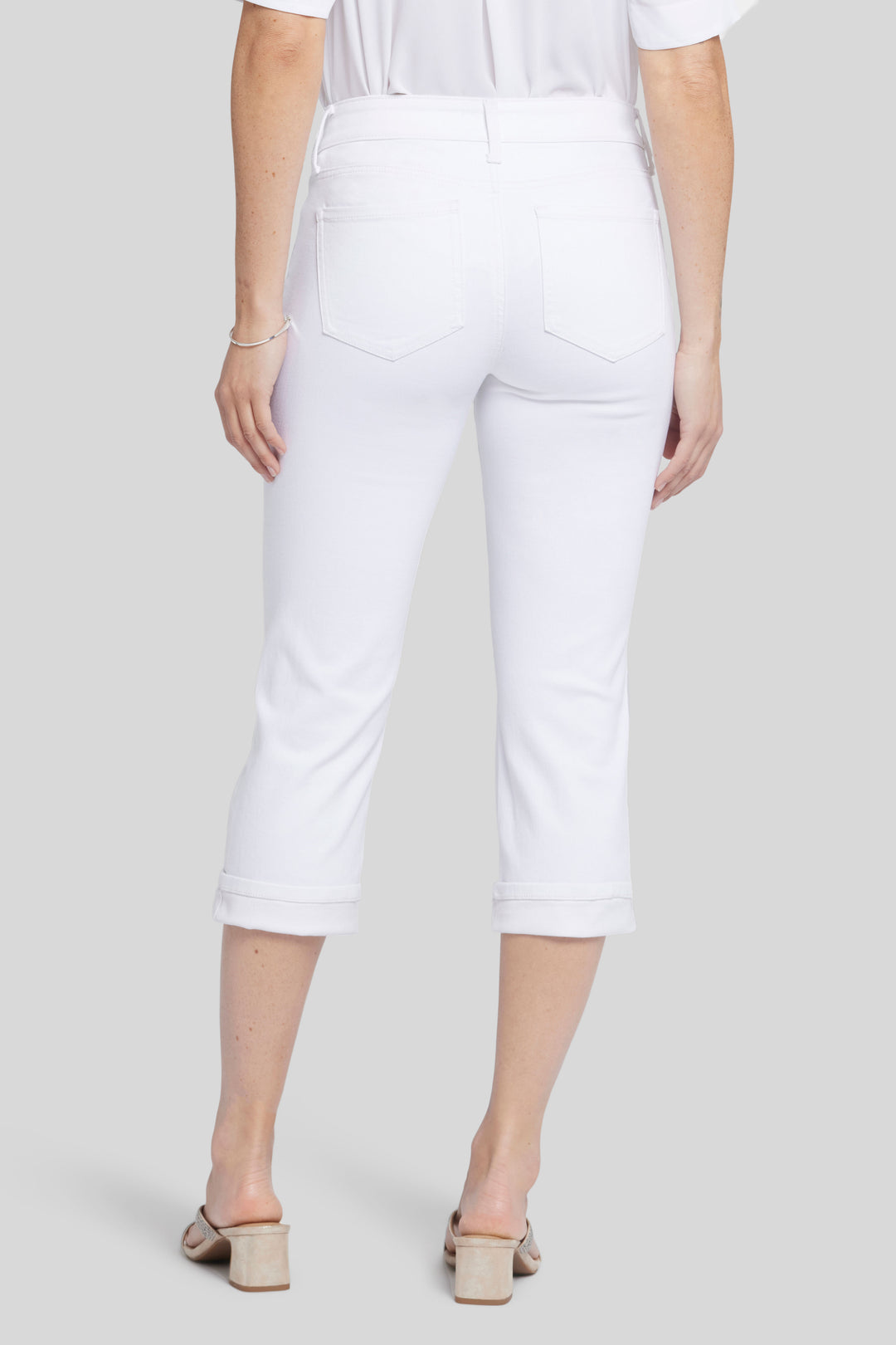 Marilyn Straight Crop Jeans En Cool Embrace® Denim Avec Cuffs | Optic White
