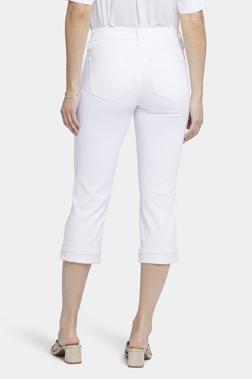 Marilyn Straight Crop Jeans In Cool Embrace® Denim With Cuffs | Optic White | Pants | NYDJ